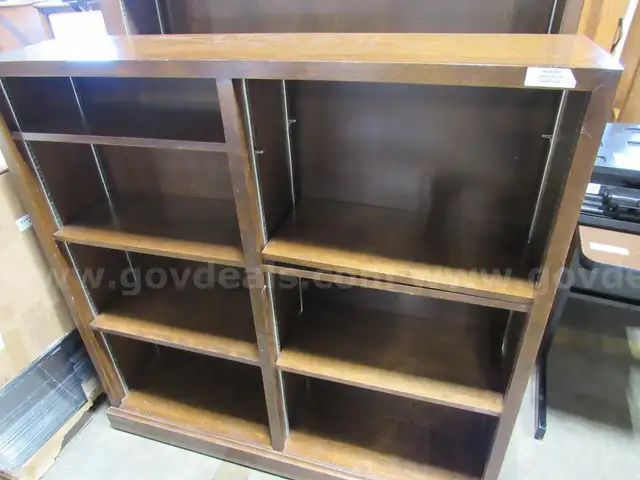 Dark Wooden Bookcase w/Shelves