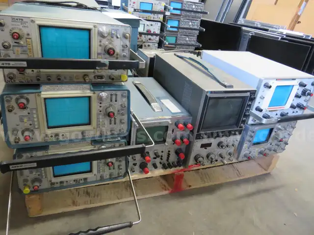 Pallet of Various Oscilloscopes