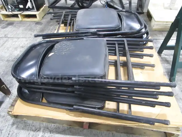 8 Black Folding Chairs (E)