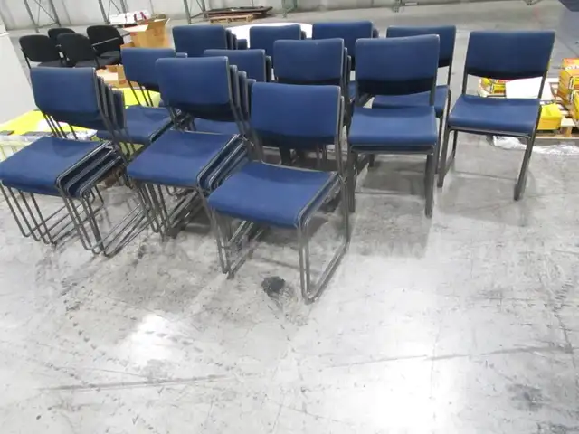 35 Blue Stackable Chairs (B)