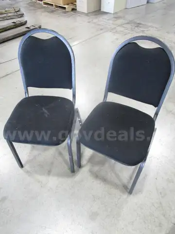 2 Black Stacking Chairs (I)
