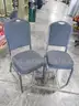 2 Black/Gray Stacking Chairs (C)