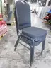 2 Black/Gray Stacking Chairs (C)