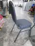 2 Black/Gray Stacking Chairs (C)
