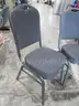 2 Black/Gray Stacking Chairs (C)