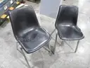 2 Black Stacking Chairs (C)