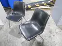 2 Black Stacking Chairs (C)