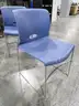 3 Blue Stackable Chairs (C)