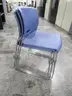 3 Blue Stackable Chairs (C)