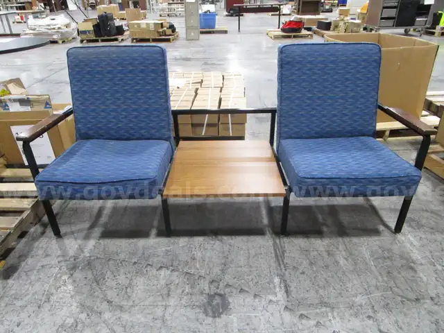 Two Attached Chairs with Table (B)
