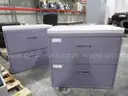 2 Purple Lateral File Cabinets (C)