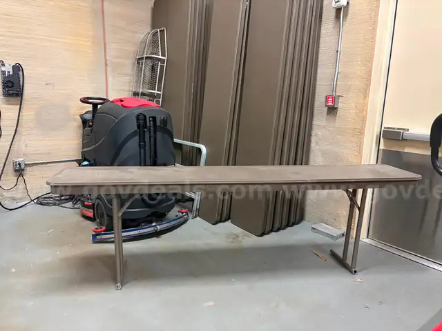 Lot of 30 Virco Core-a-Gator Folding Tables, 8 ft &#xD7; 18 in, Used