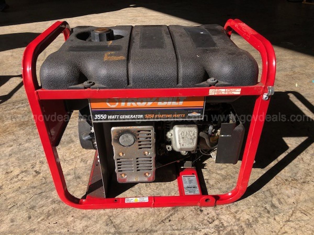 Troy Bilt 3550 Watt Generator | GovDeals