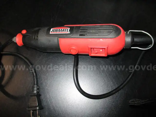 Jobmate rotary tool, tire pressure gauge with flashlight and pen, hacksaw