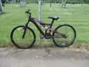 Bicycle, purple bike repainted black