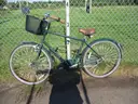 Bicycle with basket, bell and kickstand