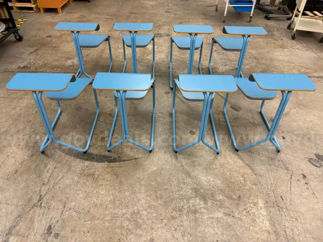 Set of Eight Knoll Kneeling Chairs with Desks
