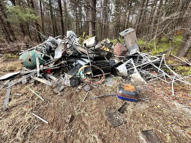 Scrap pile with misc steel and aluminum