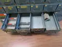 H.D. Metal Storage Bins/Cabinets for parts storage.