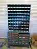 H.D. Metal Storage Bin/Cabinet. Has 2 sections