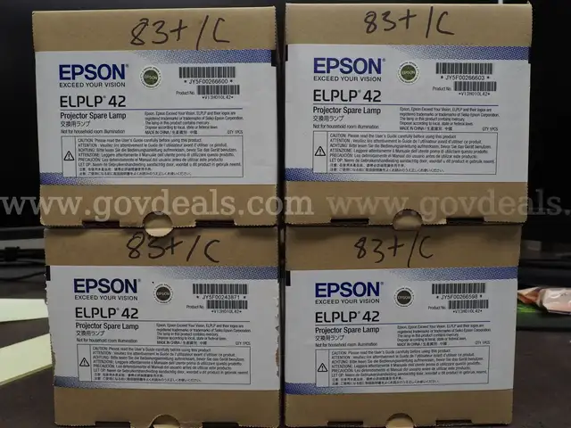 Lot of 4 OEM Epson Projector Spare Lamp, ELPLP42