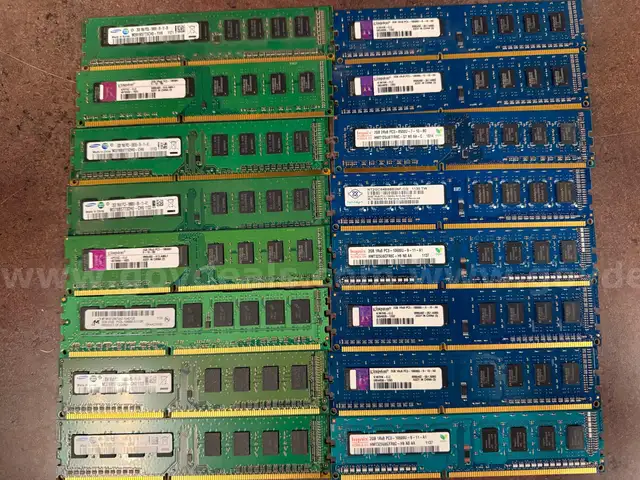 Assorted lot of 16 2GB 1R x 8 PC3 10600u