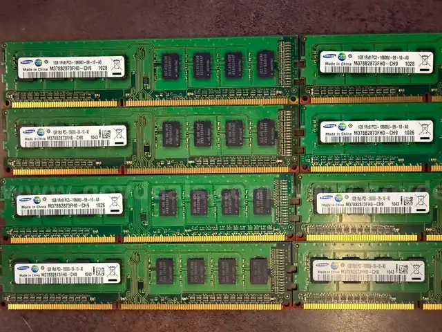 Assorted Lot of 8 Samsung 1GB 1R x 3 PC3 10600u