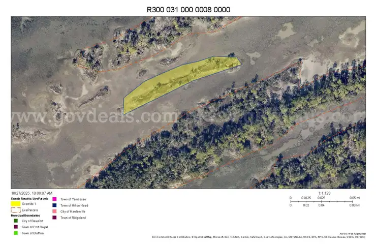 Undeveloped 0.55 acre island parcel along Harbor River, Saint Helena Island, SC