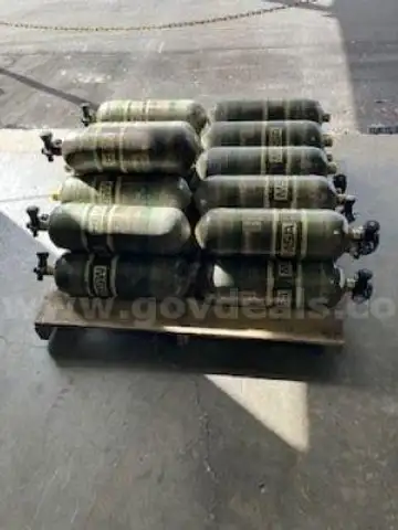 Lot of SCBA Air bottles, LECA controller and antenna, auto samplers