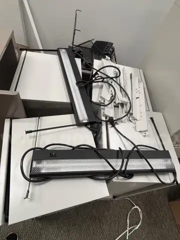 Six (6) Overhead Cabinets with Light (may be missing pieces)