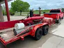 Trailer mounted pump with gas motor