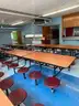 AmTab Preschool Mobile Stool Cafeteria Table- 12 Stools (12&#x27; L)