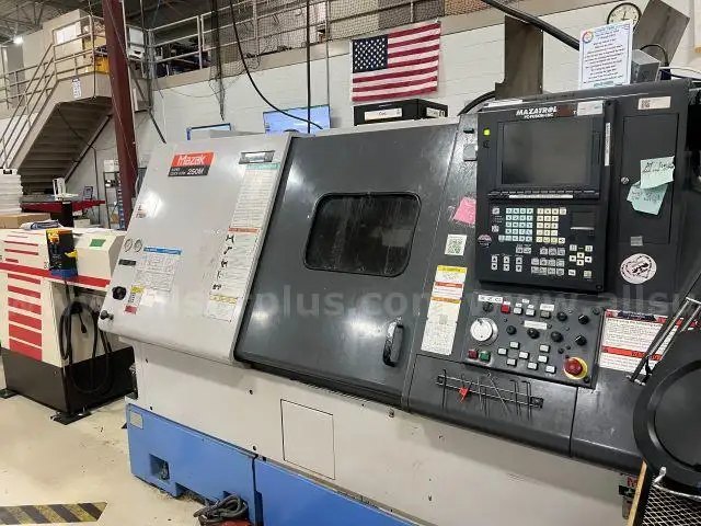 Mazak SQT250M &#x26; SMW Bar Feeder Space Saver 2000