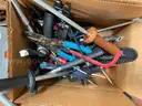 LOT OF HAND TOOLS, KNIVES &#x26; CORK SCREWS