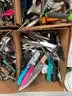 LOT OF HAND TOOLS, MULTI-TOOLS, KNIVES &#x26; KITCHEN UTENSILS