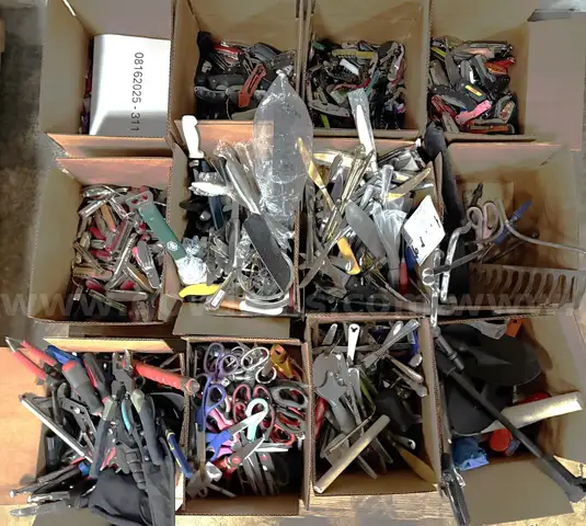 LOT OF POCKET KNIVES, HAND TOOLS  and  SCISSORS