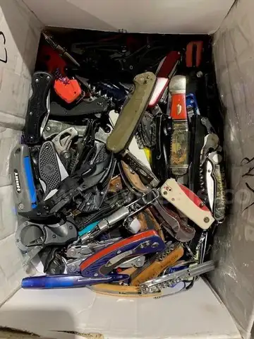 55lbs of knives and other sharp items