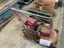 LOT OF LAWN MOWER, HIGH VIZ VESTS, GOLF BALL PICKER UPPER