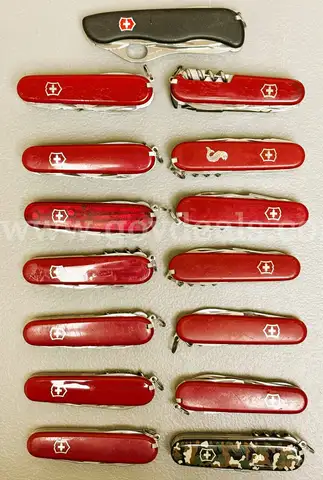 LOT OF 15 VICTORINOX SWISS ARMY KNIVES - USED!