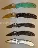 LOT OF 10 SPYDERCO POCKET KNIVES - USED!