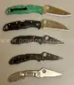 LOT OF 10 SPYDERCO POCKET KNIVES - USED!