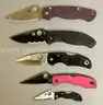 LOT OF 10 SPYDERCO POCKET KNIVES - USED!