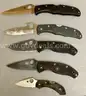 LOT OF 10 SPYDERCO POCKET KNIVES - USED!