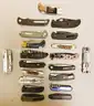 LOT OF 20 ASSORTED STYLE POCKET KNIVES/MULTI-TOOLS - USED!