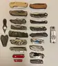 LOT OF 20 ASSORTED STYLE POCKET KNIVES/MULTI-TOOLS - USED!