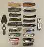 LOT OF 20 ASSORTED STYLE POCKET KNIVES/MULTI-TOOLS - USED!