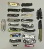 LOT OF 20 ASSORTED STYLE POCKET KNIVES/MULTI-TOOLS - USED!