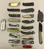 LOT OF 20 ASSORTED STYLE POCKET KNIVES/MULTI-TOOLS - USED!