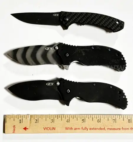 LOT OF 3 ZERO TOLERANCE (ZT) POCKET KNIVES -USED!