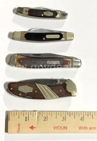 LOT OF 4 OLD TIMER POCKET KNIVES - USED!